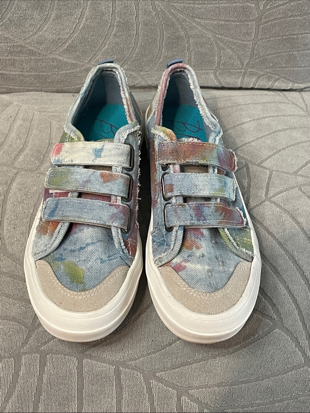 Blowfish Malibu Multicolor Tie-Dye Velcro Sneakers with Suede Toe